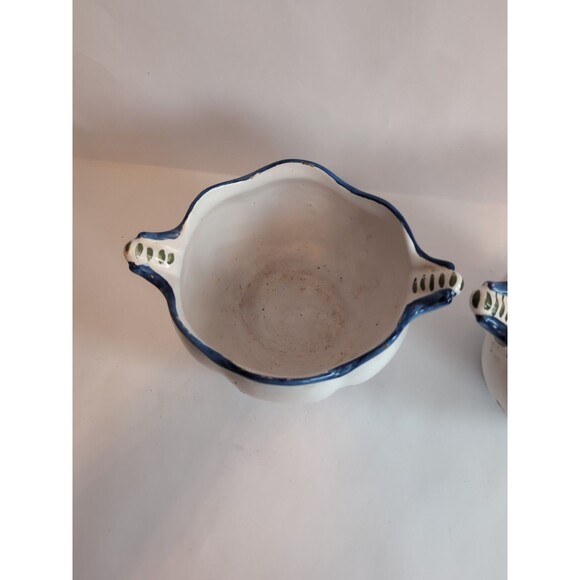 Vintage Faience Vases Planters Bowls Floral Decor Ceramic 19th C France - Picture 11 of 14